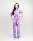 Purple Petals Scrub Set