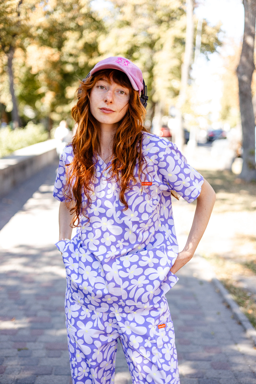 Purple Petals Scrub Set