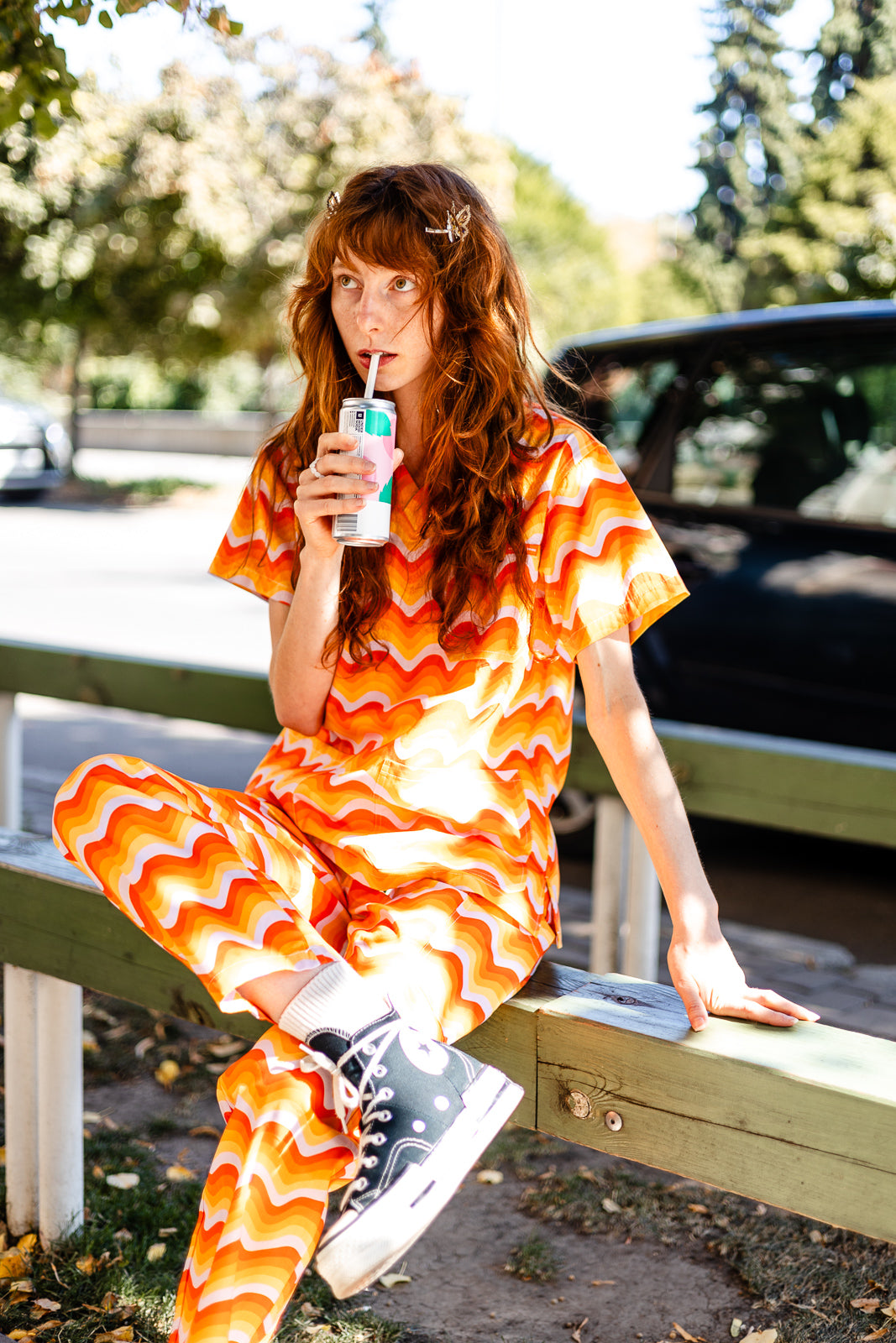 Orange Sunrise Scrub Set