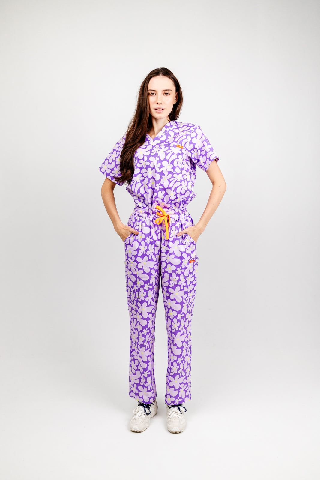 Purple Petals Scrub Set