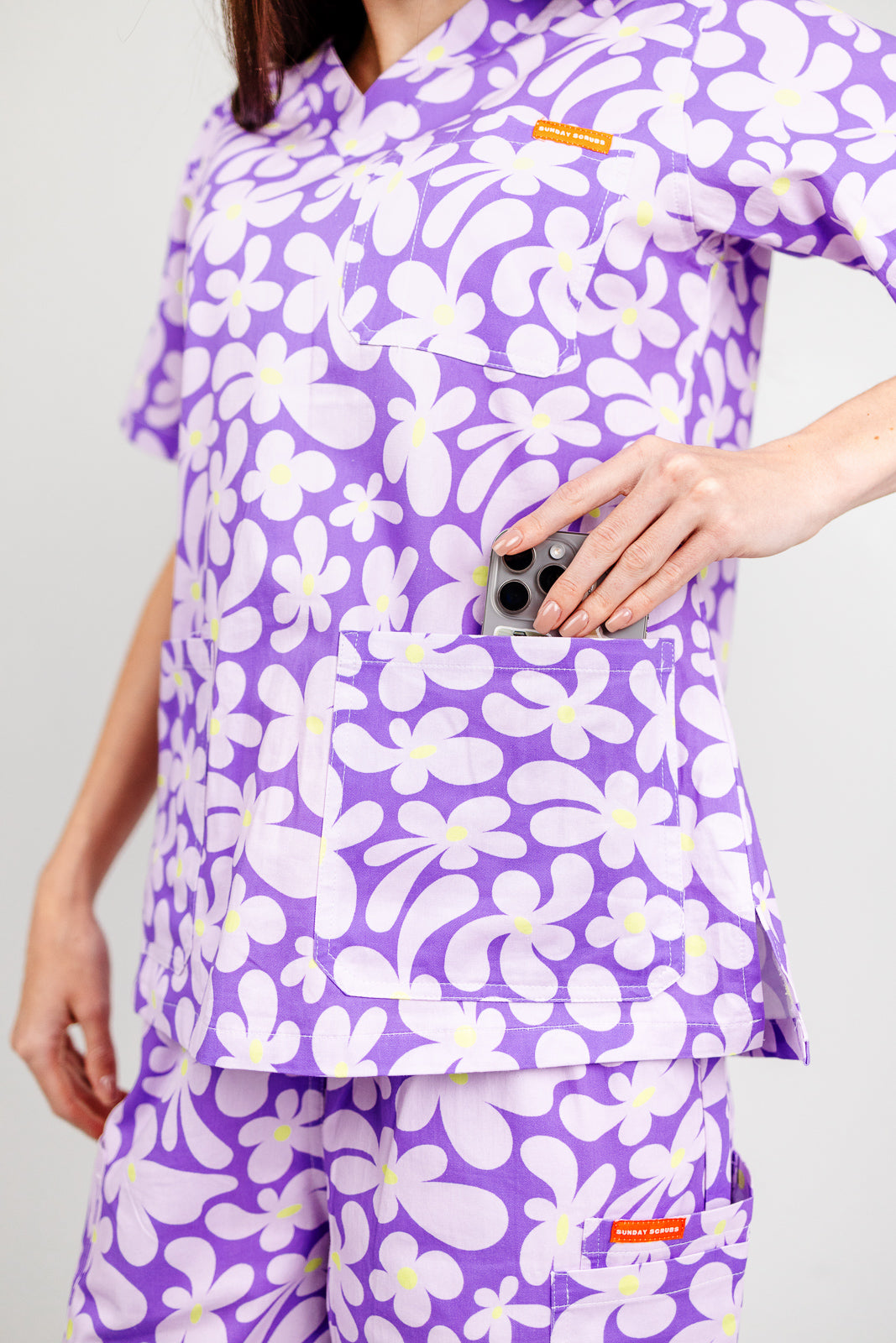 Purple Petals Scrub Set