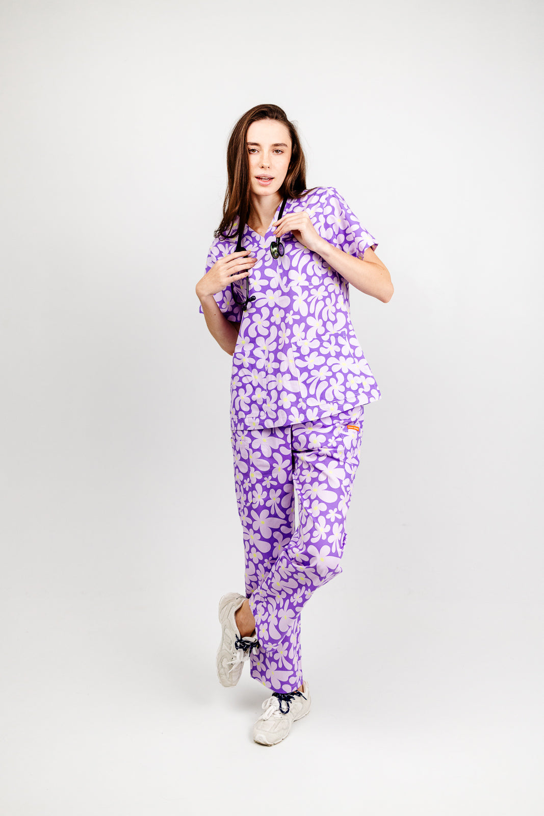 Purple Petals Scrub Set