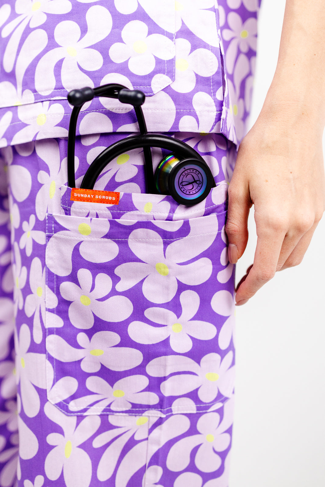 Purple Petals Scrub Set